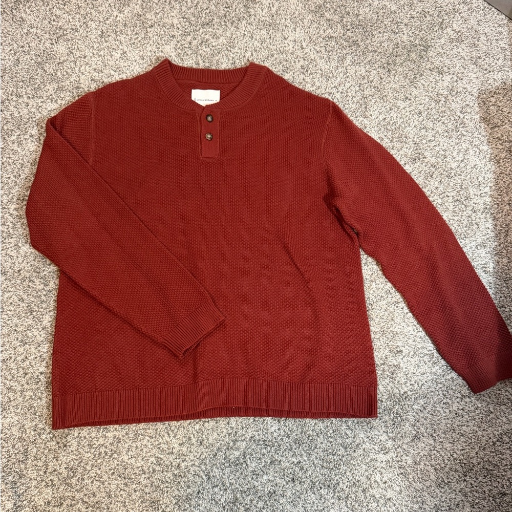 Lucky Brand Men's Brick Crewneck Sweater in Rust - LIKE NEW